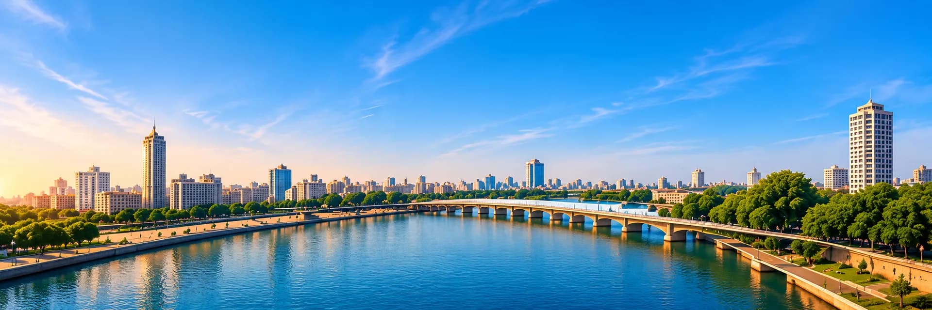 Ahmedabad riverfront cityscape backdrop for offline Artificial Intelligence classroom training